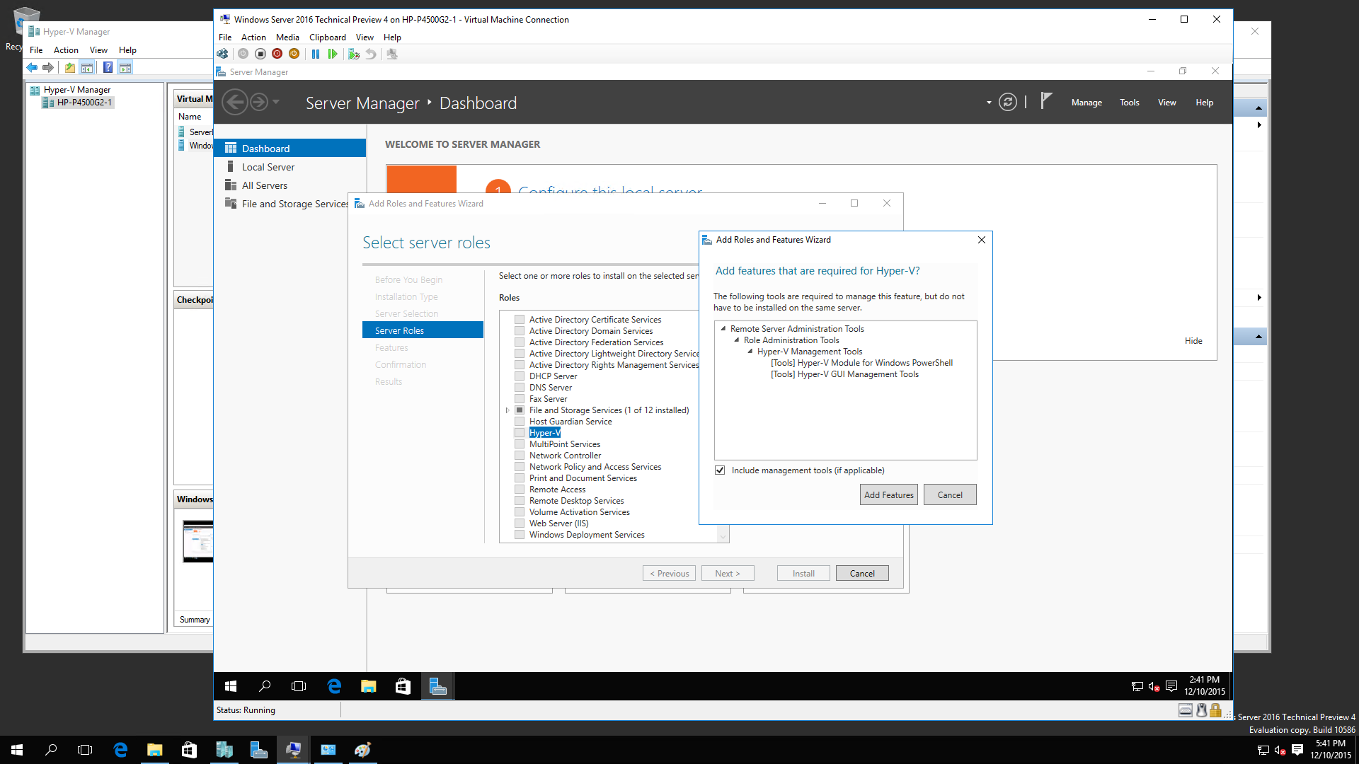 Windows 2016 R2 TP4 Nested Virtualization 2
