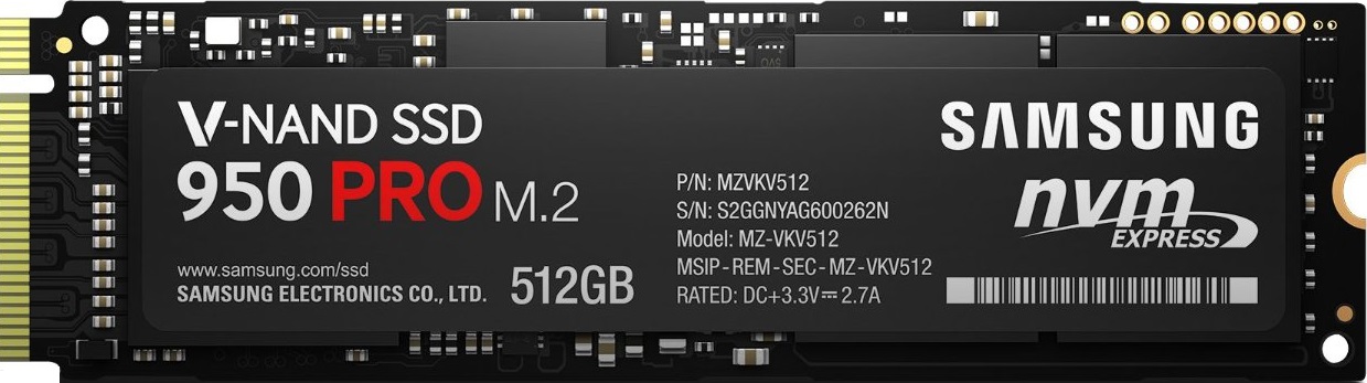 Samsung 950 PRO -Series 512GB PCIe NVMe - M.2 Internal SSD 2-Inch MZ-V5P512BW